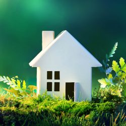 Eco Friendly House - Paper Home On Moss In Garden